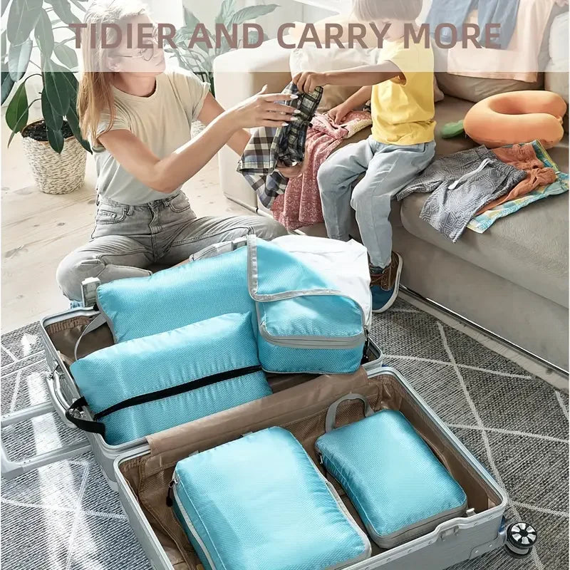 Ultra-Lightweight Compression Travel Cubes for Suitcases