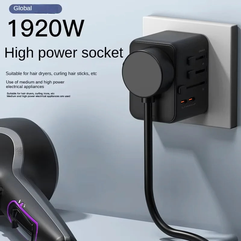 Fast-Charging 35W GaN Worldwide Travel Adapter Plug