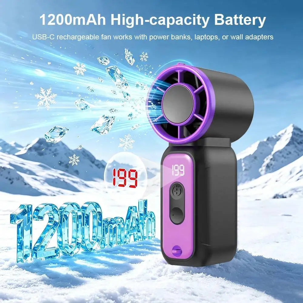 Ultra-Portable Handheld Mini Fan with Built-In Night Light & Neck Lanyard