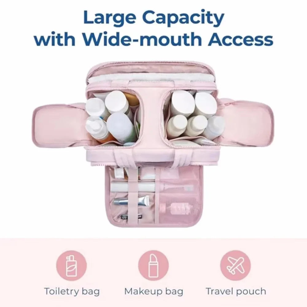 Dual-Compartment Clear Travel Toiletry Bag