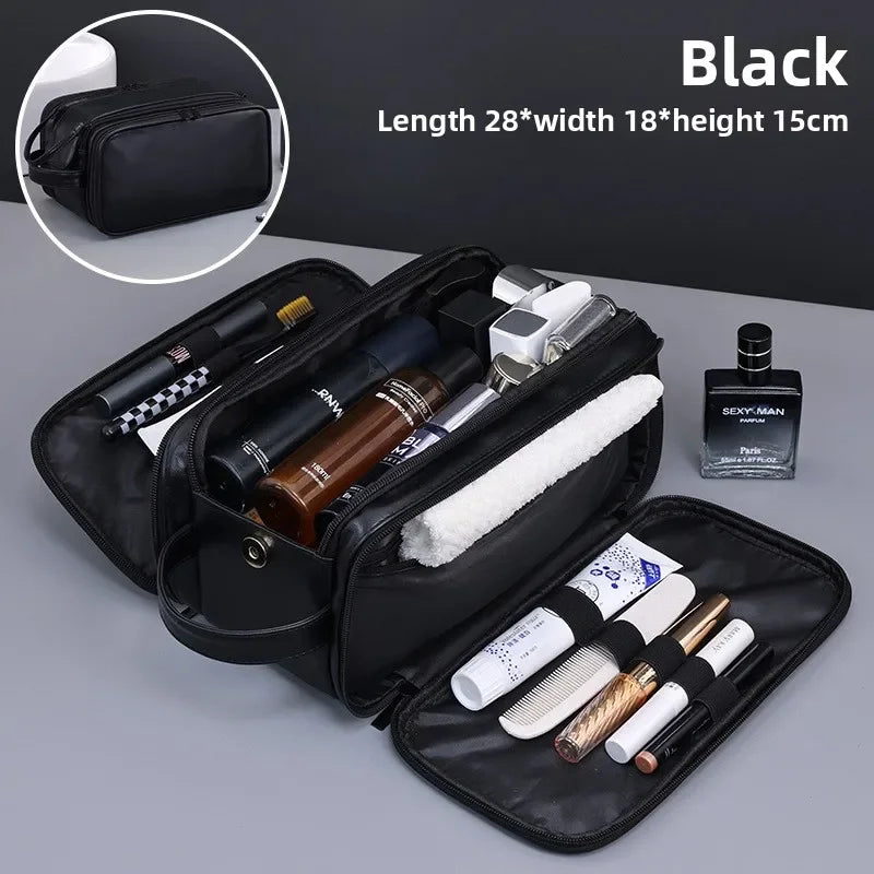 PU Leather Waterproof Hanging Toiletry Bag