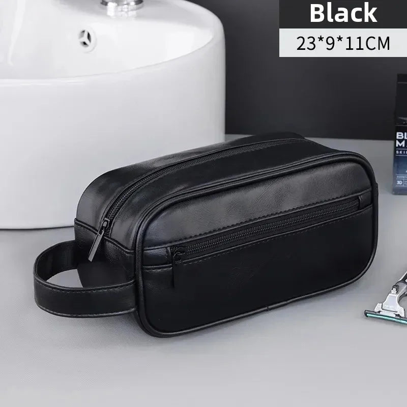 PU Leather Waterproof Hanging Toiletry Bag