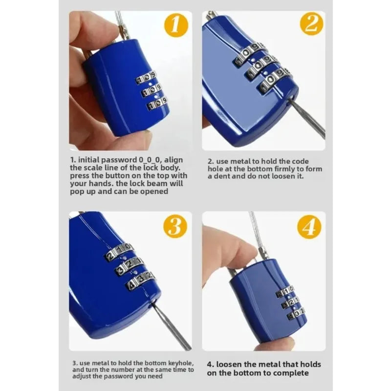 Anti-Theft Heavy-Duty Cable Combination Luggage Lock