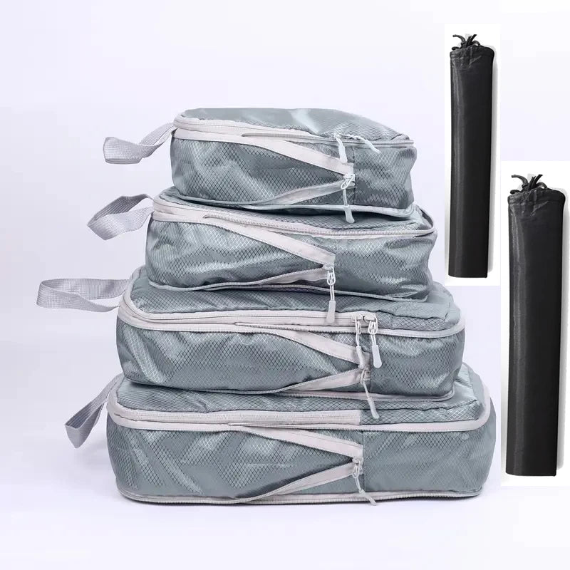 6-Piece Expandable Compression Packing Cubes & Shoe Bag Set