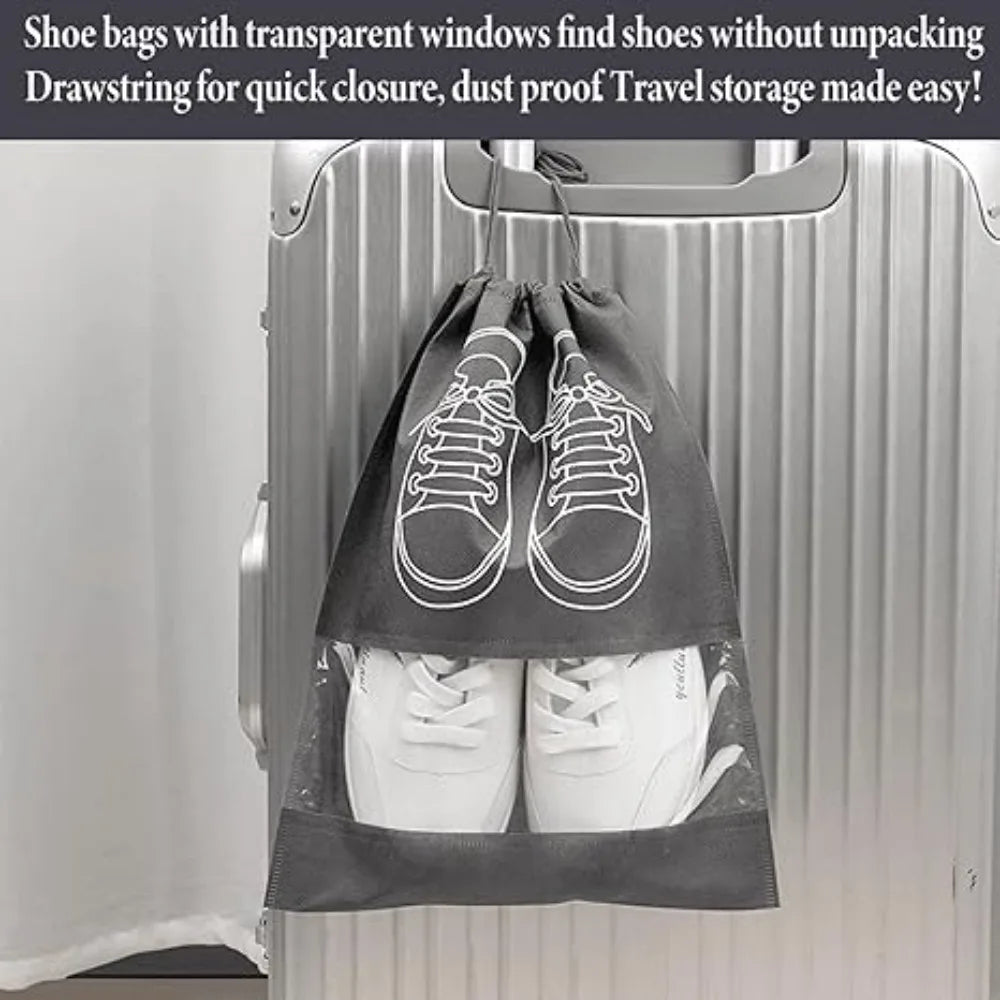 Waterproof Travel Shoe Organizer Bags with Clear Window