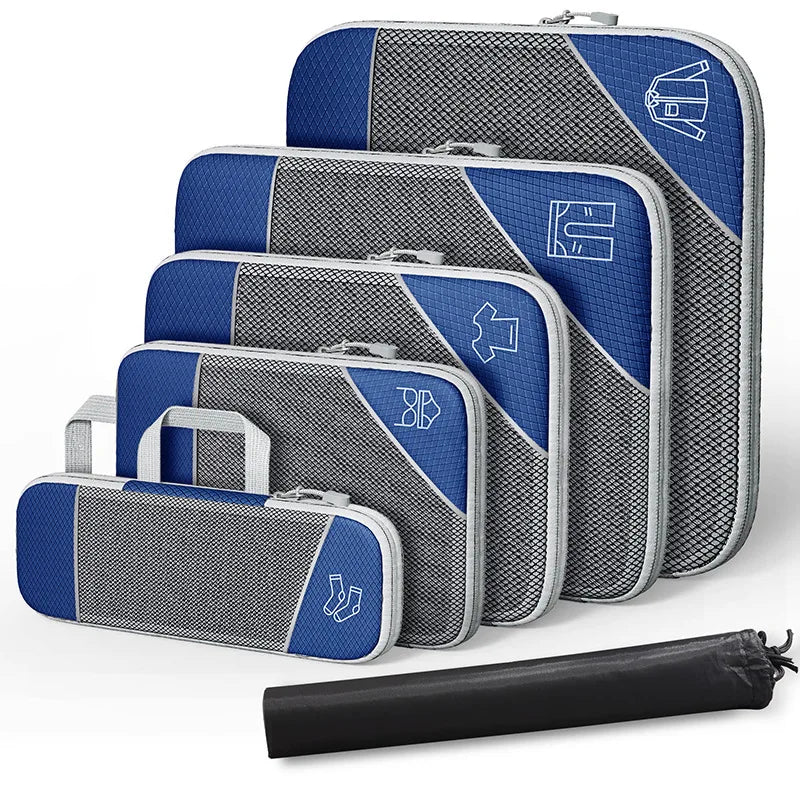6-Piece Expandable Compression Packing Cubes & Shoe Bag Set