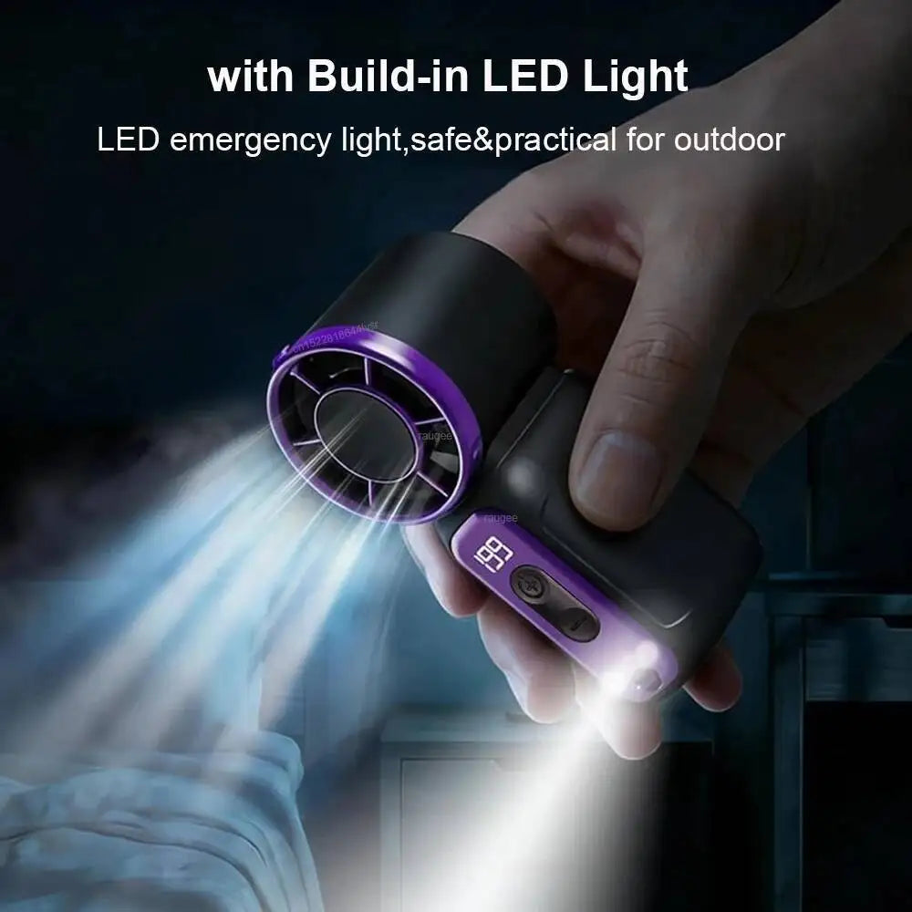 Ultra-Portable Handheld Mini Fan with Built-In Night Light & Neck Lanyard