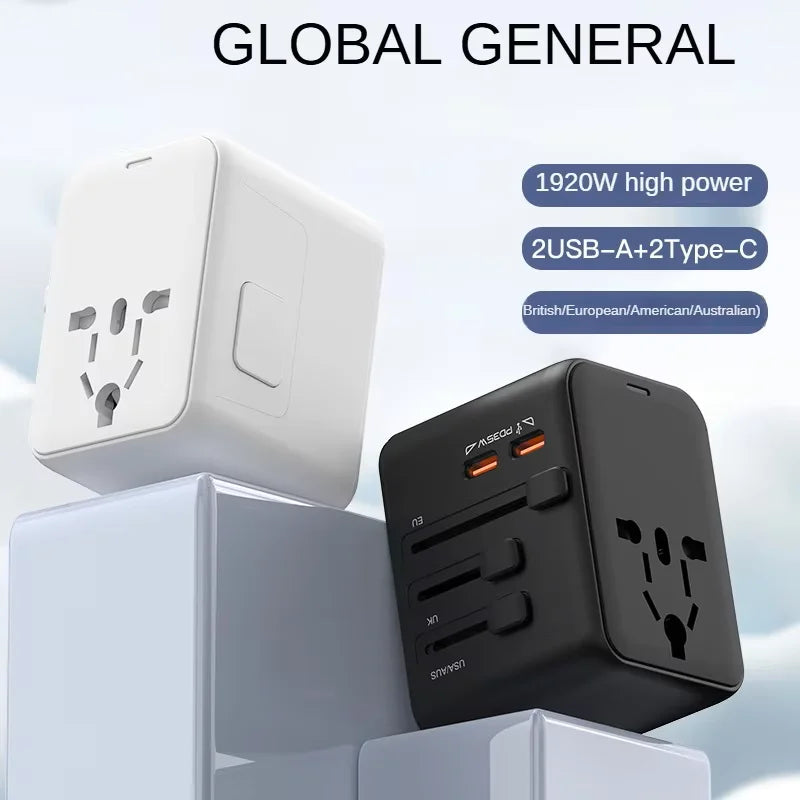 Fast-Charging 35W GaN Worldwide Travel Adapter Plug