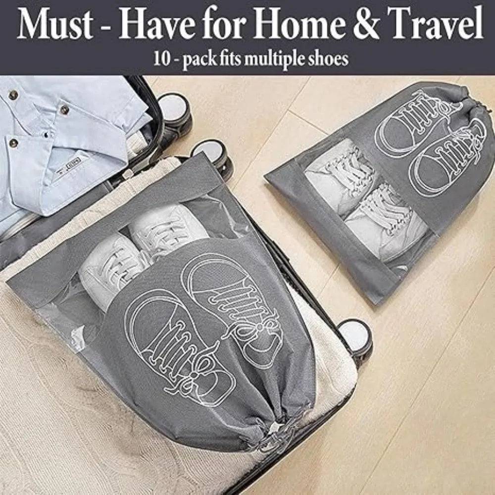 Waterproof Travel Shoe Organizer Bags with Clear Window