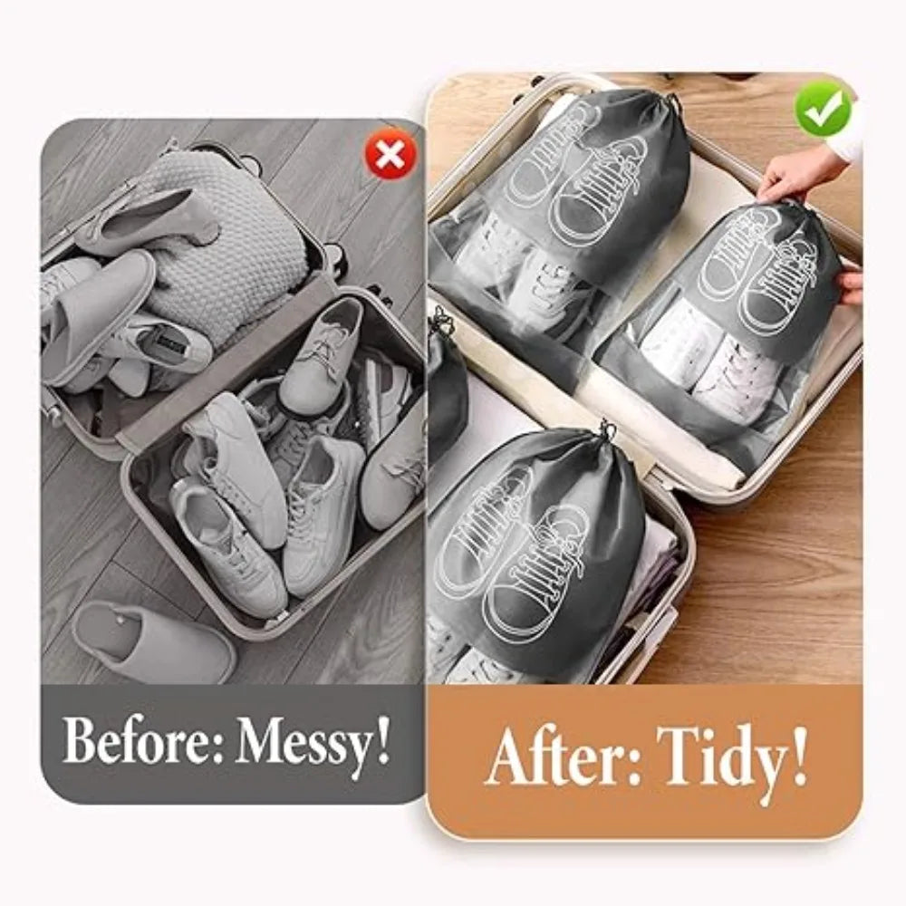 Waterproof Travel Shoe Organizer Bags with Clear Window